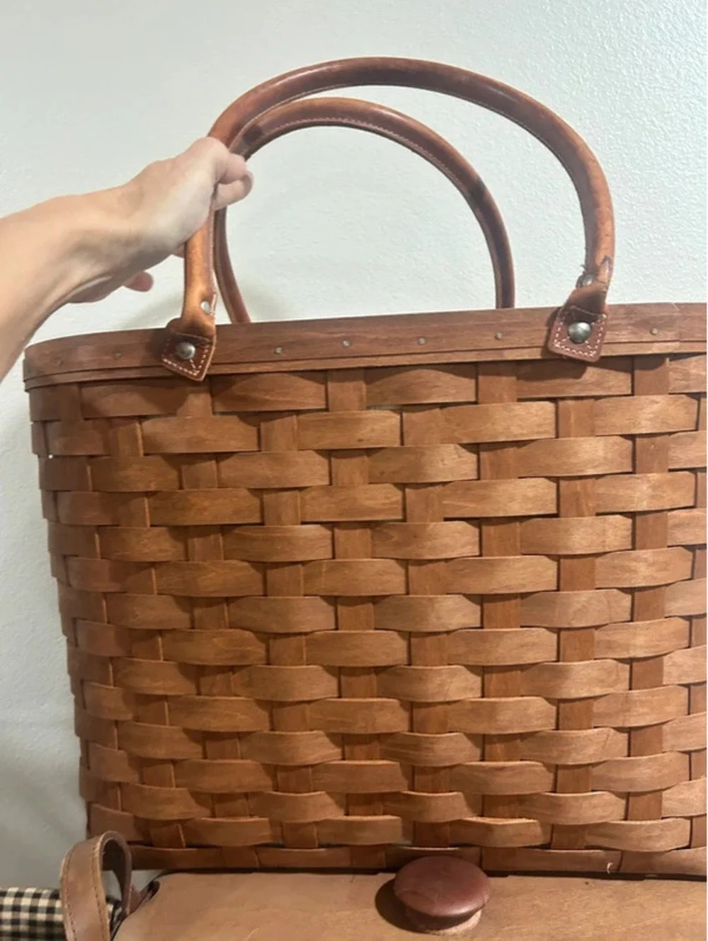Longaberger large boardwalk basket &  protector